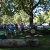 Kids cutting wood and the Steam Saw Mill