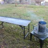 Getting the charcoal going first Dutch oven cooking of the new year